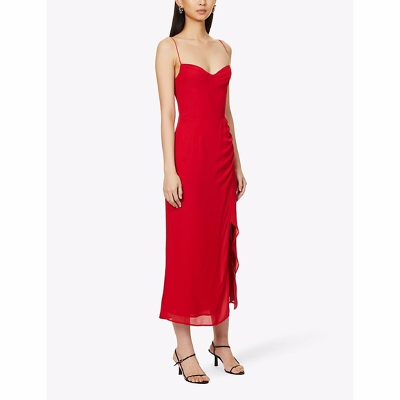 NEW Reformation Kourtney Dress Cherry 10 - Picture 5 of 17